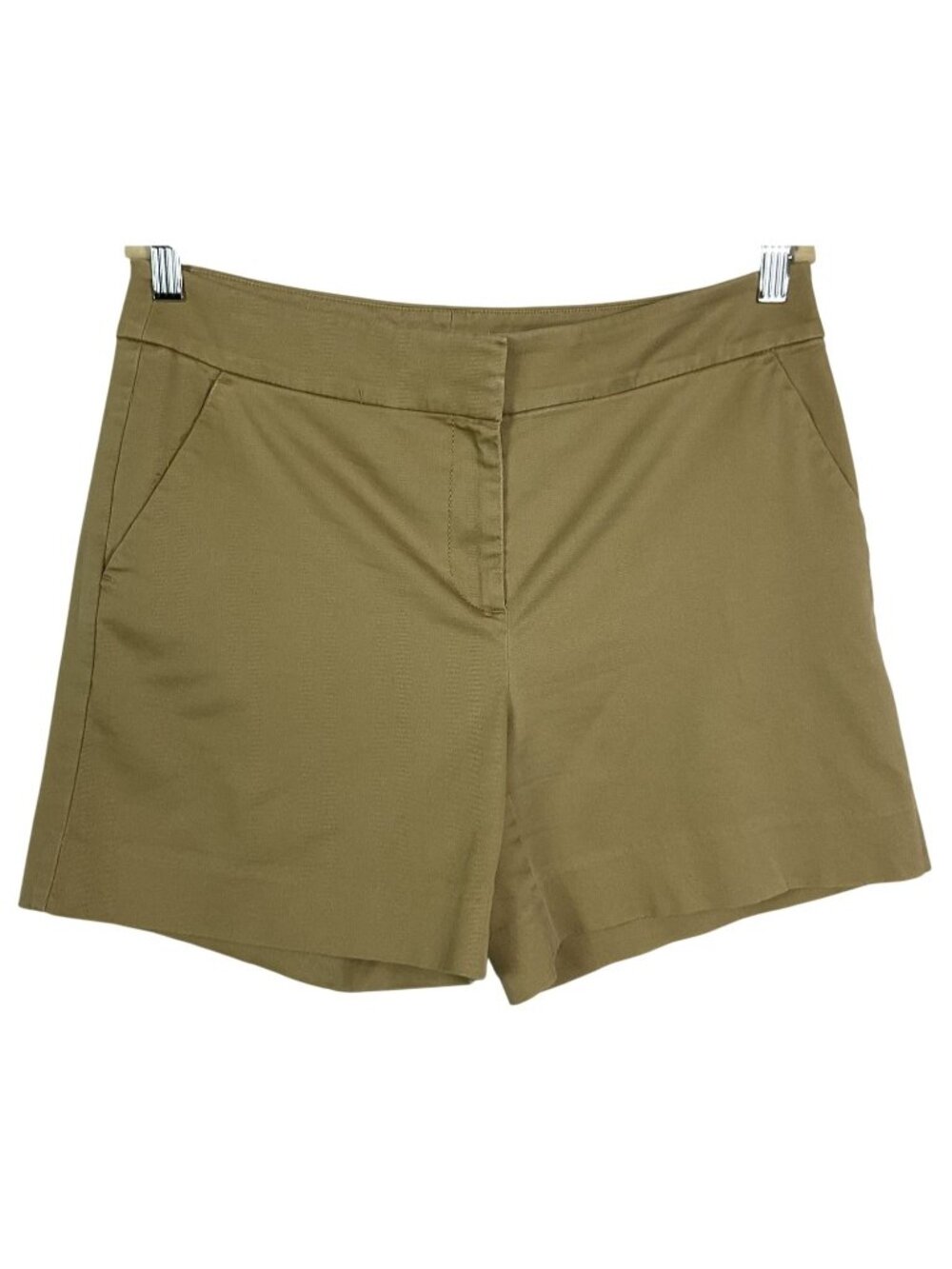 LOFT Women's Khaki Shorts Size 6 Cotton Blend Front Pockets Tailored Fit